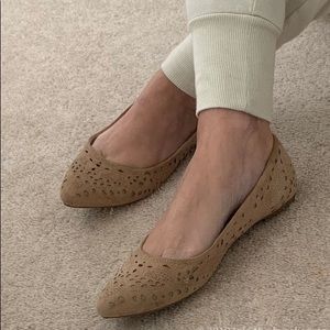 Naughty Monkey flats nude Suede Sz 6